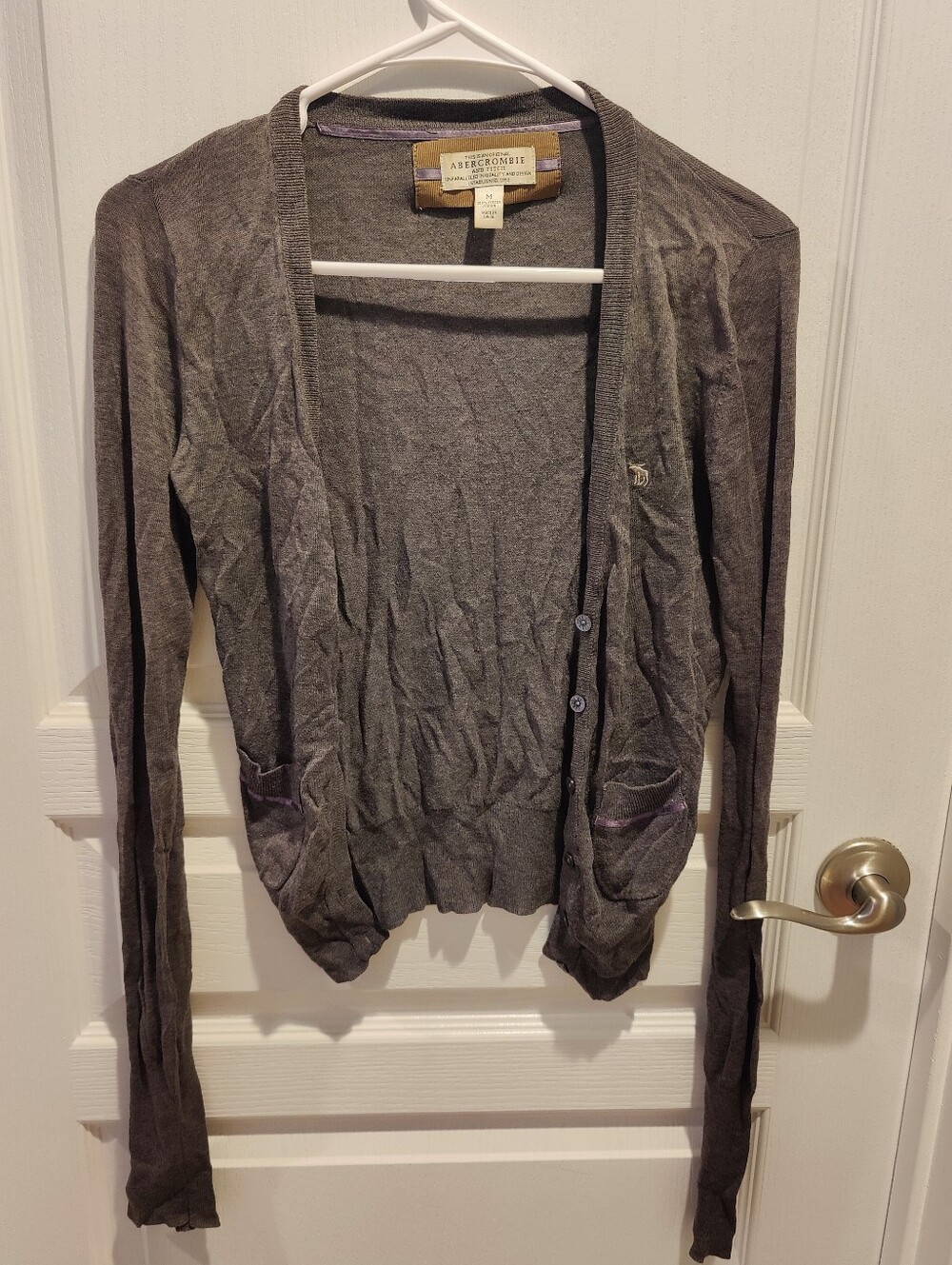 Abercrombie And Fitch Gray Cardigan Sweater